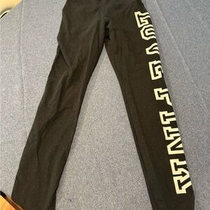 Victoria's Secret Black Leggings with White Lettering